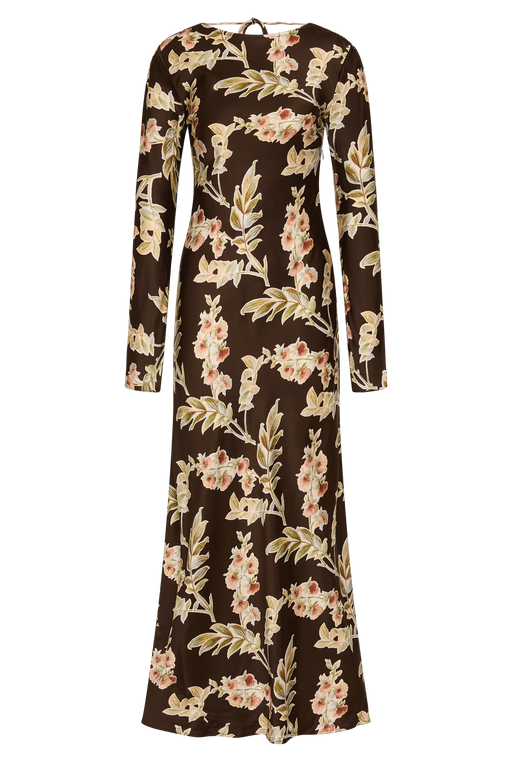 Faroe Maxi Dress | Jardin Floral Chocolate