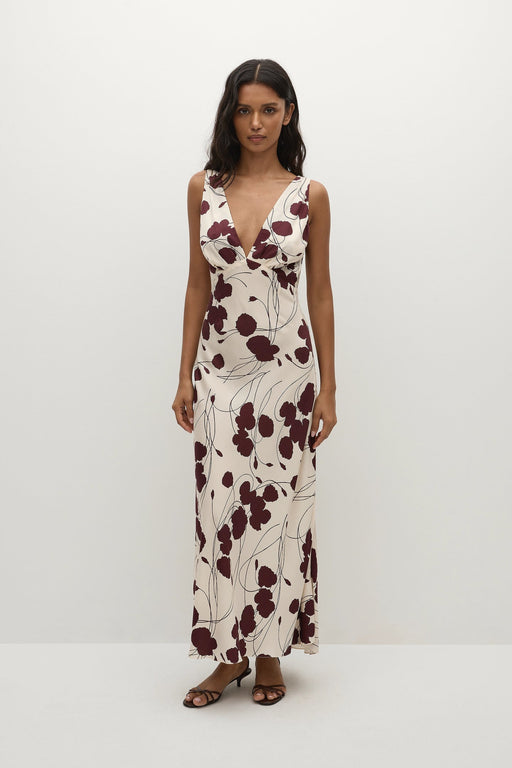 Signe Maxi Dress | Dandelion Floral Bordeaux