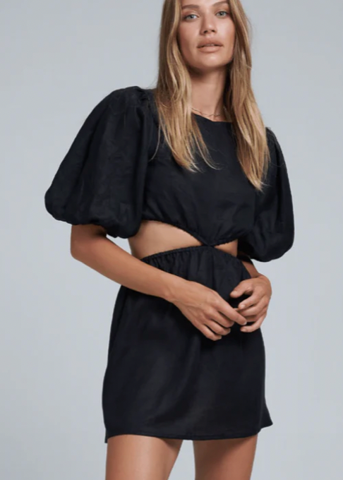 Mercury Linen Dress | Black