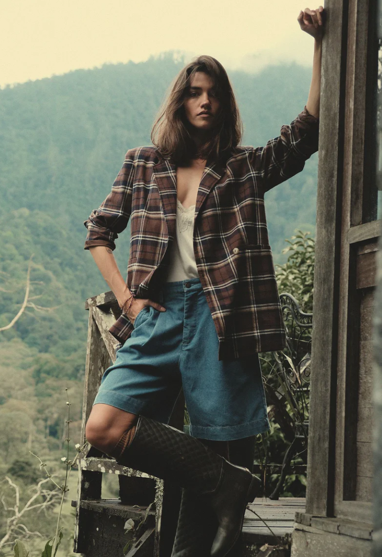 Odilla Plaid Blazer | Chocolate / Navy Check