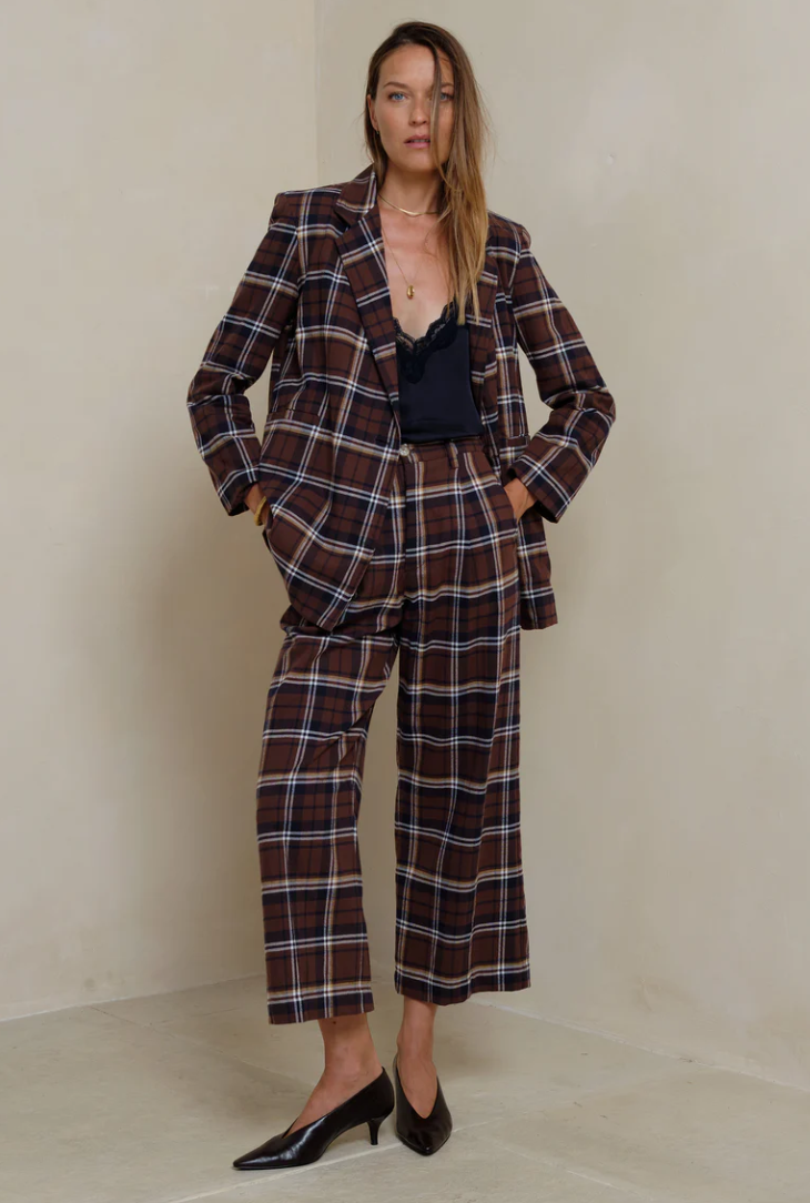 Scorpio Pants | Chocolate / Navy Check
