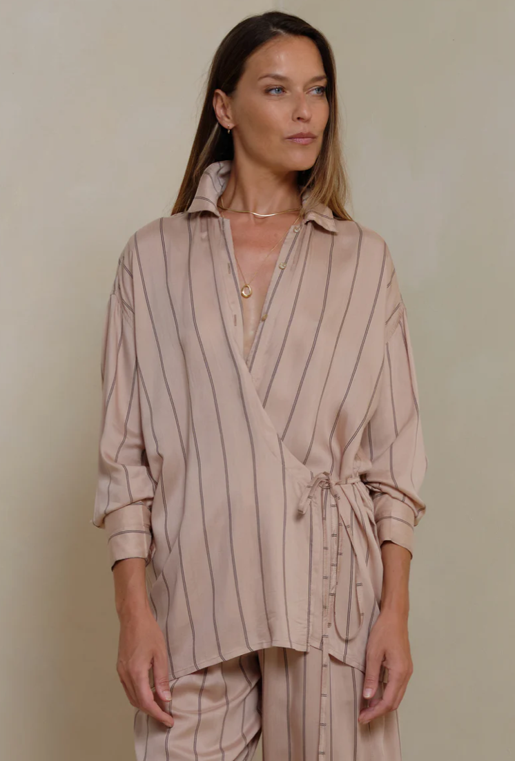 Piper Wrap Shirt | Seraphine Blush