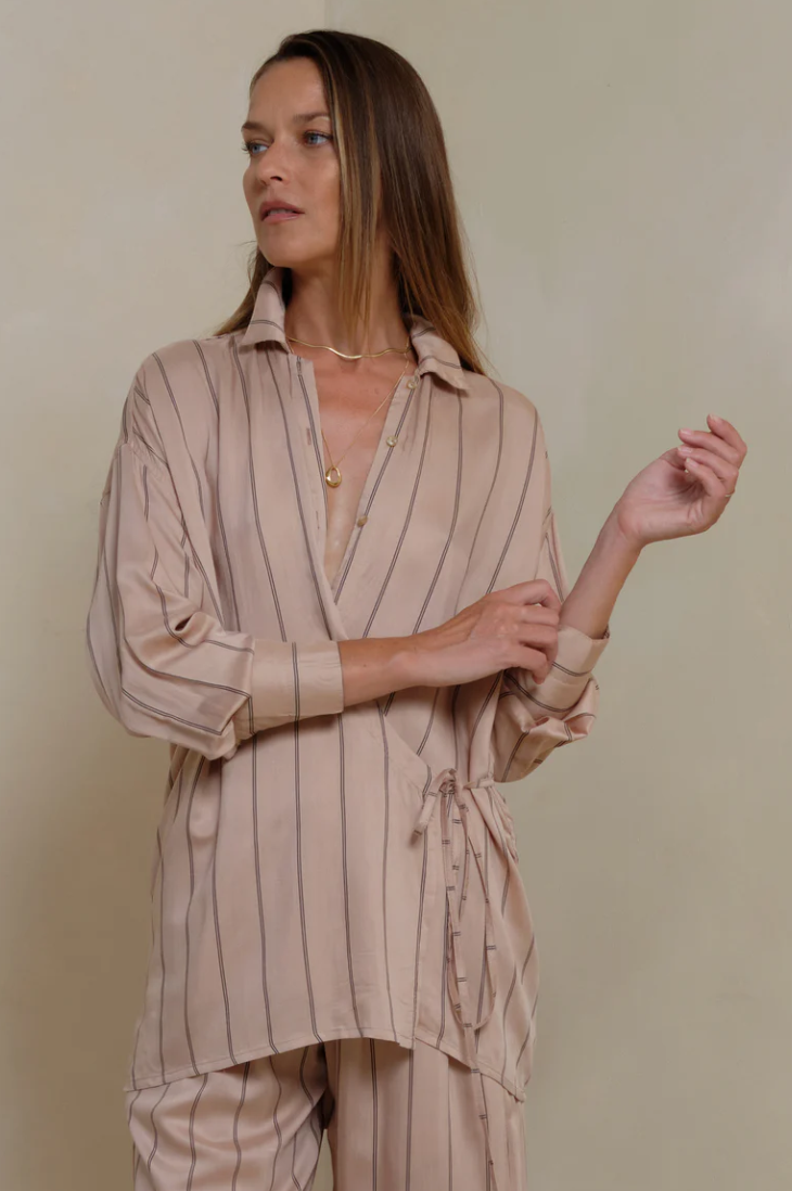 Piper Wrap Shirt | Seraphine Blush