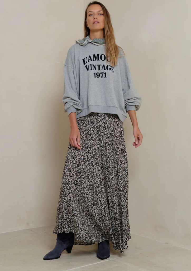 Romany Skirt | Floral Navy