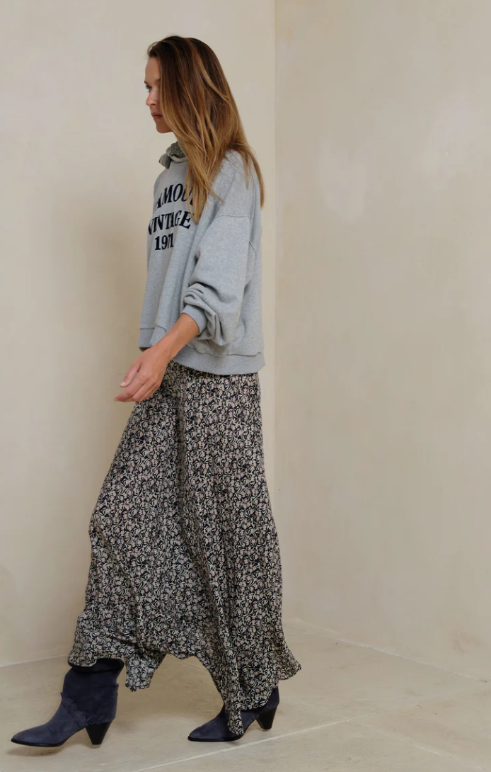 Romany Skirt | Floral Navy