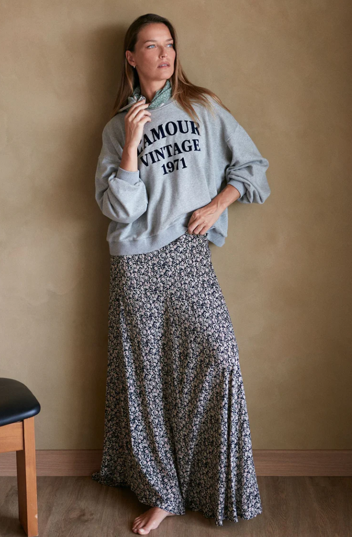 Romany Skirt | Floral Navy