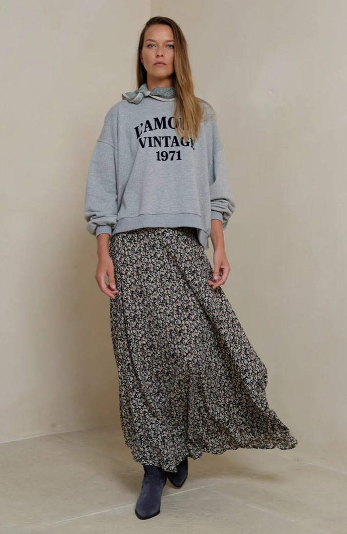 Romany Skirt | Floral Navy