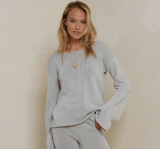 Indra Knit Top | Pale Grey
