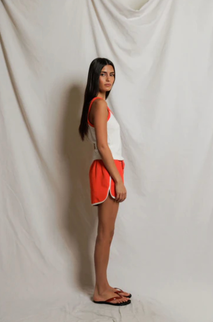 Leo Sporty Short | Clementine / Ivory