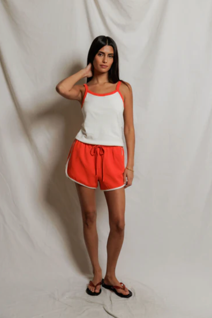 Leo Sporty Short | Clementine / Ivory