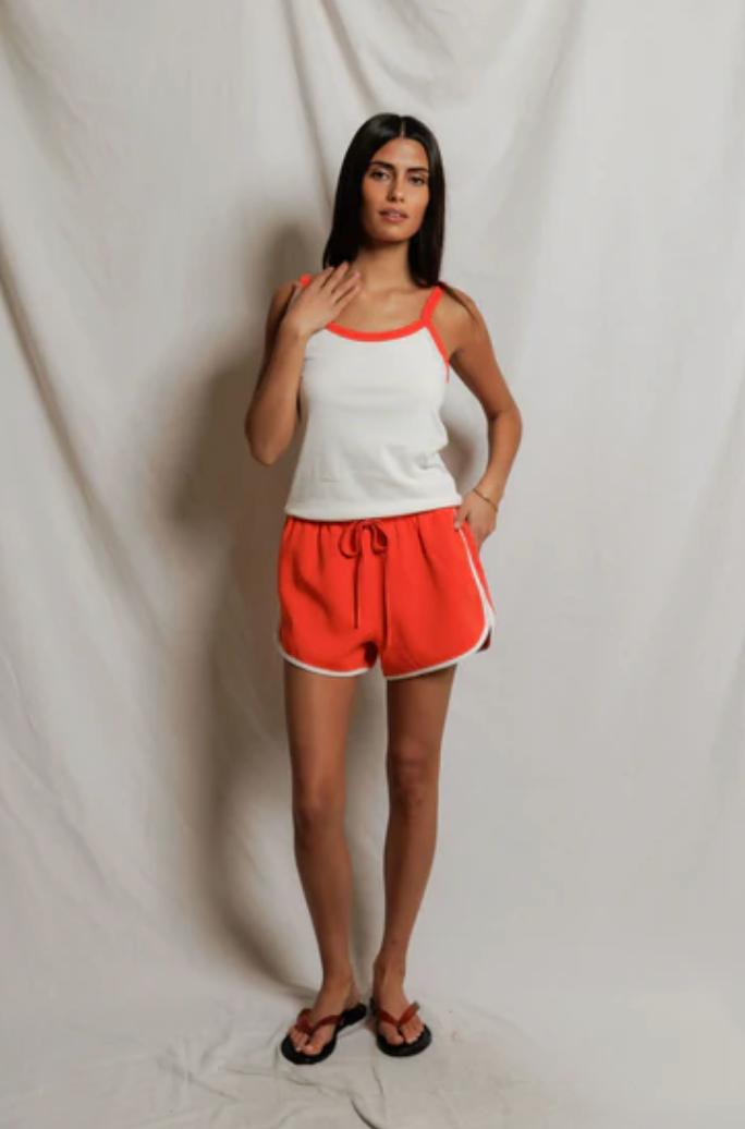 Leo Sporty Short | Clementine / Ivory