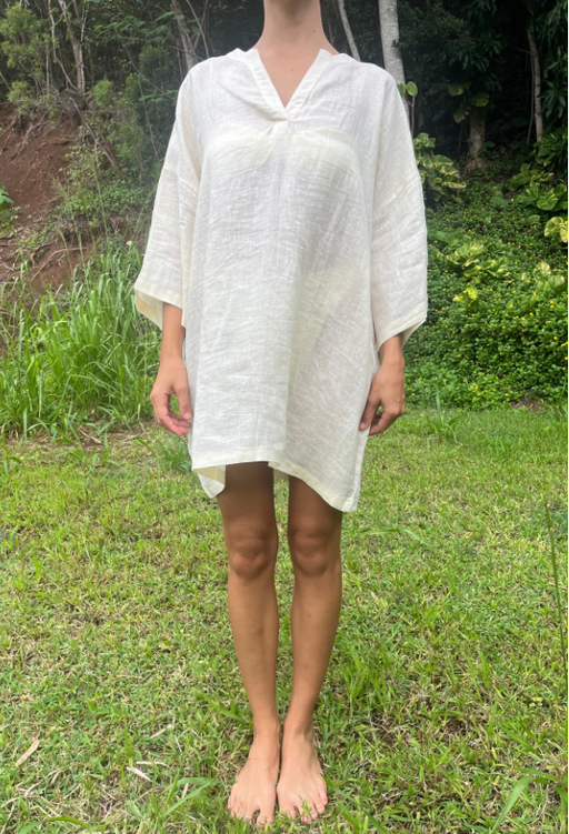 Xochitl Mini Dress | Ivory Linen