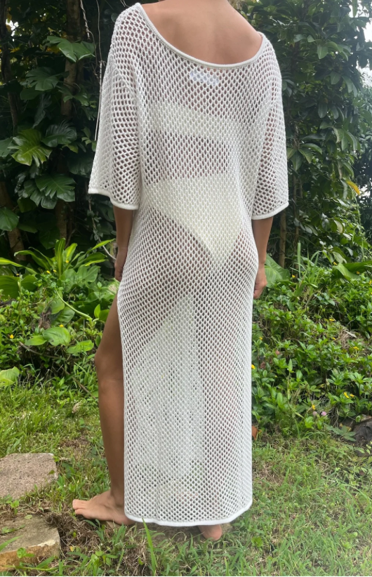 Perla Midi Dress | Crisp White Knit