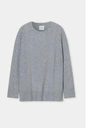 Long Sleeve Crewneck | Light Grey Melange