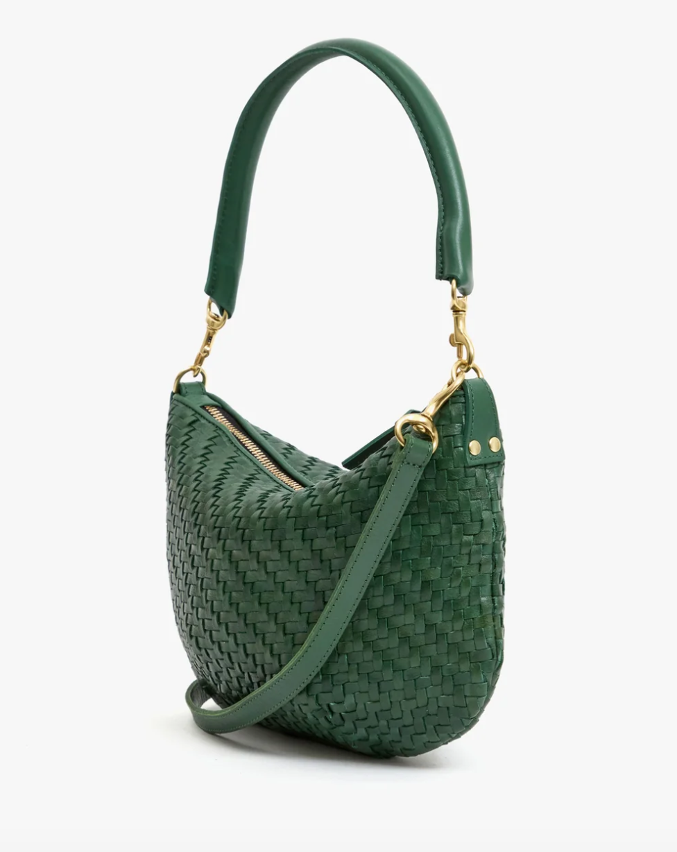 Petit Moyen Messenger | Woven Zig-Zag Evergreen