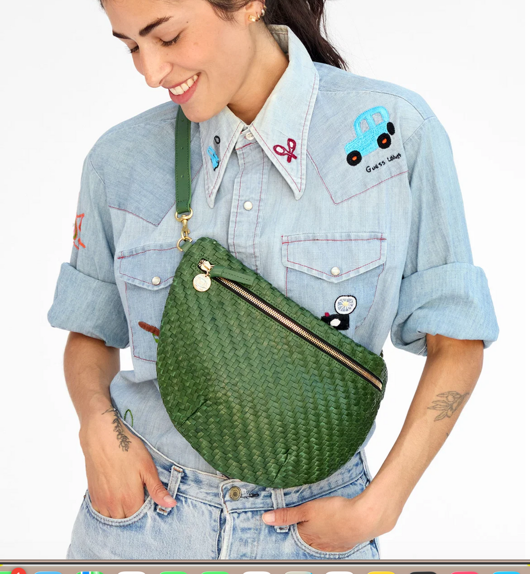 Grande Fanny | Woven Zig-Zag Evergreen