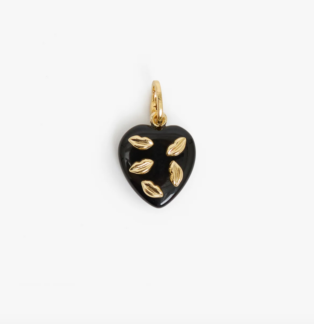 Bisou Heart Charm | Black
