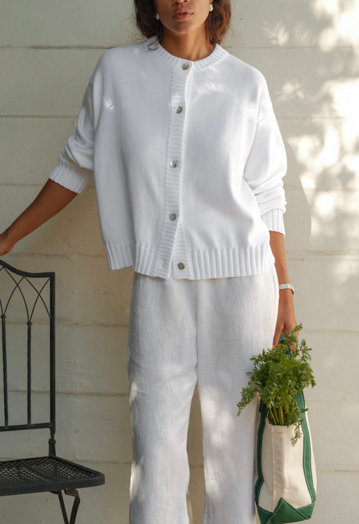 The Cotton Knit Cardigan | Powder