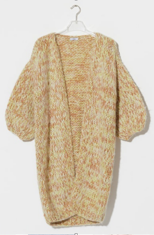 Alpaca Mix Melange Short Coat | Lime Melange