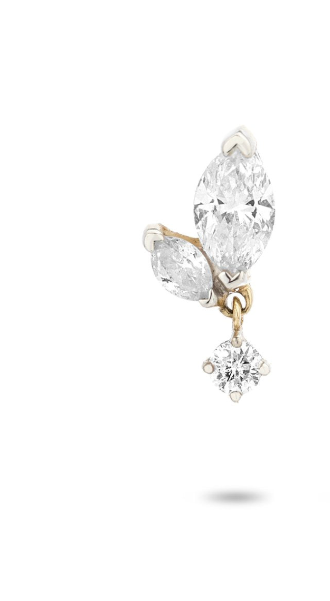 Single Grace Two Marquise Posts with Drop