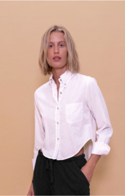 Carmen Crop Shirt | White