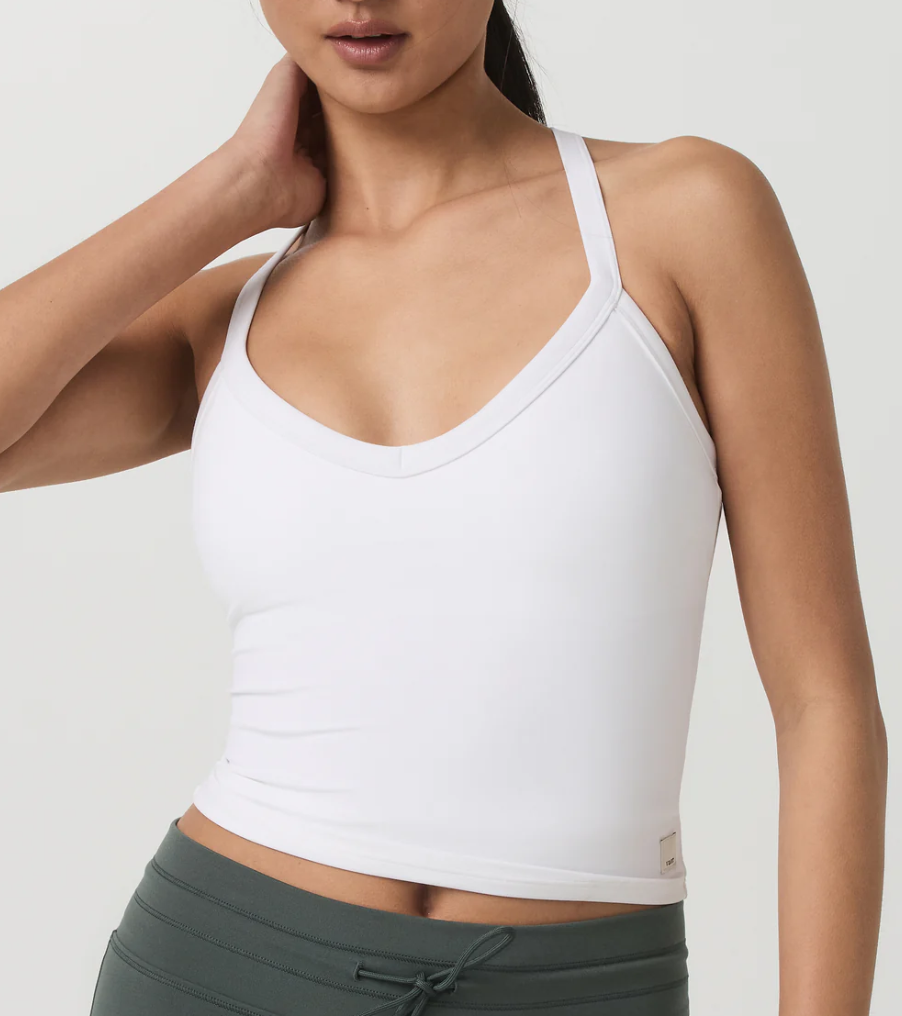 All The Form V Neck Tank | White