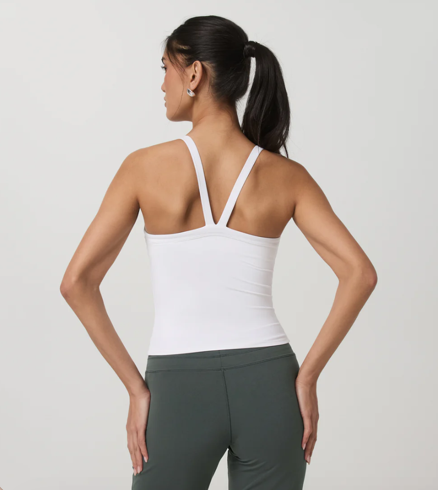 All The Form V Neck Tank | White