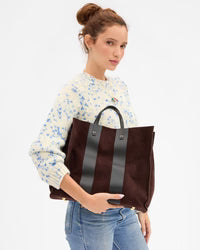 Simple Tote | Suede w/Racing Stripes