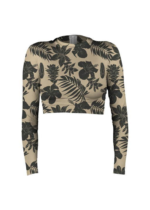 Cropped Rash Guard | Tan Oasis