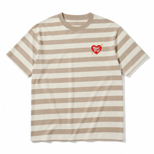 Heart & Arrow Striped Tee | Cream & Tan