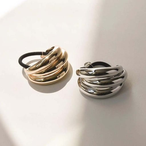 Tripple Arch Metal Ponytail Hair Tie | Gold