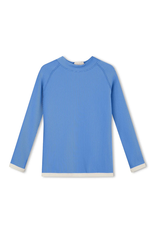 Mini Stripe Rib Rashie | Sky Blue