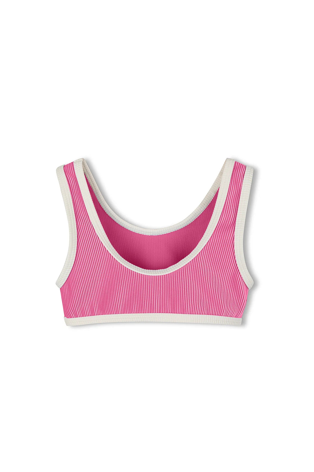 Mini Stripe Rib Scoop Bikini | Shell Pink