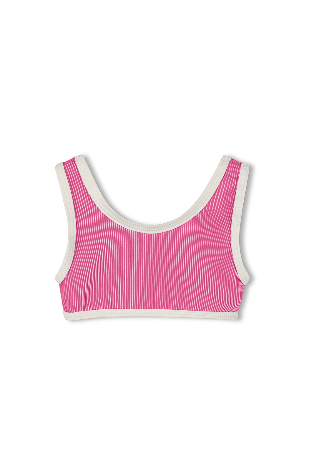 Mini Stripe Rib Scoop Bikini | Shell Pink