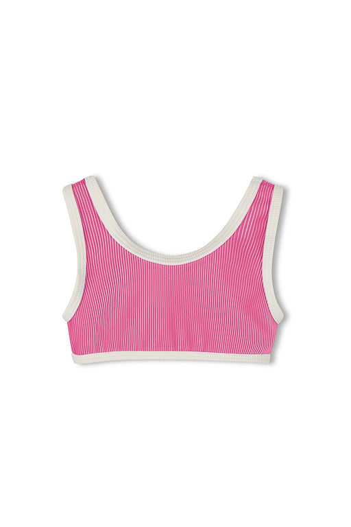 Mini Stripe Rib Scoop Bikini | Shell Pink