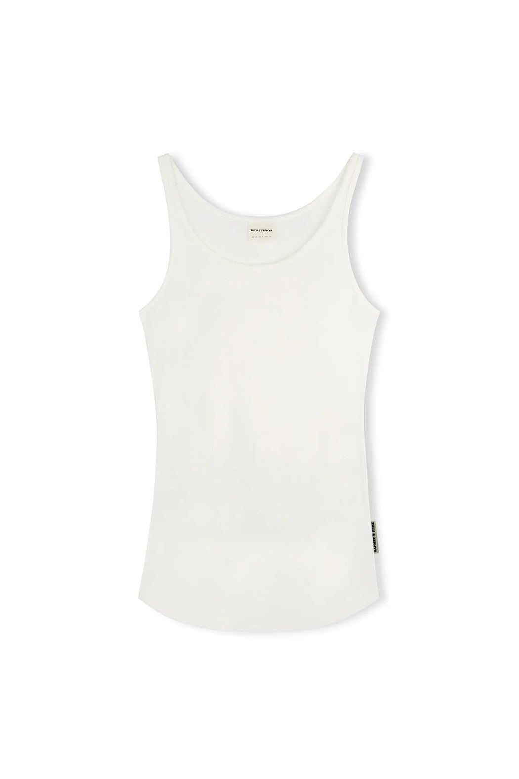 Rib Hemo Jersey Tank | White