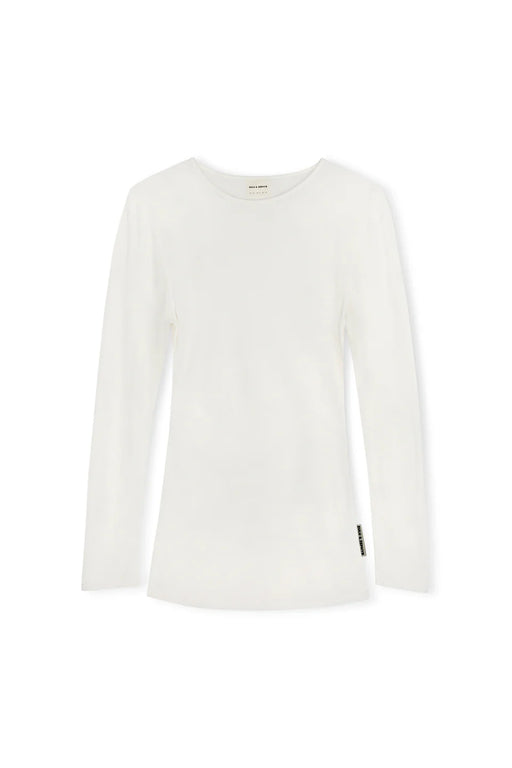 Rib Hemp Jersey Long Sleeve Top | White