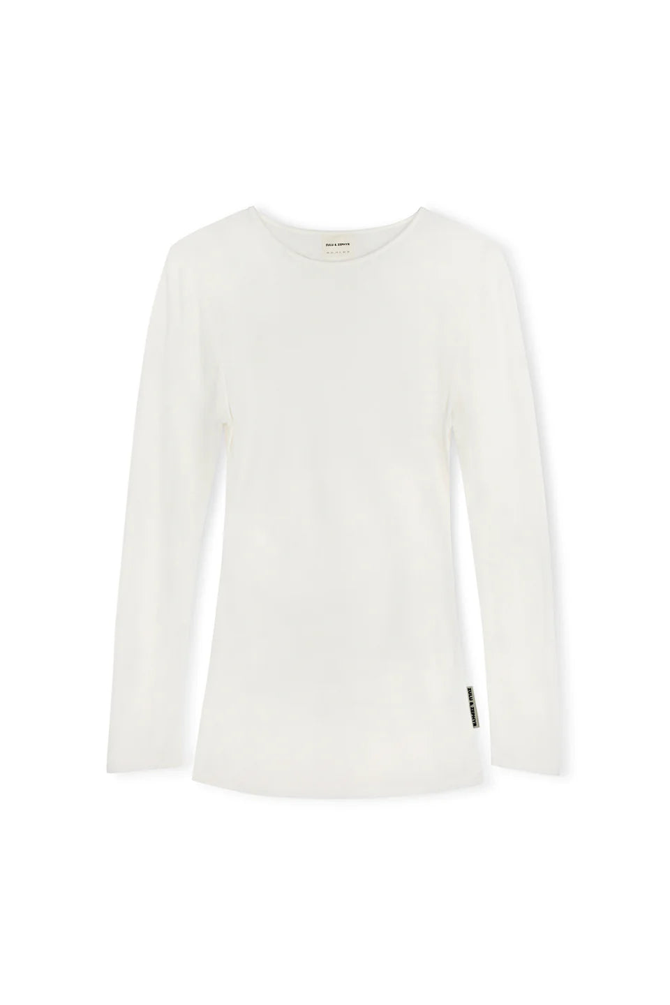 Rib Hemp Jersey Long Sleeve Top | White