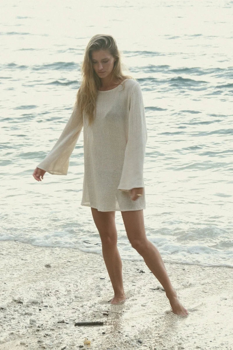 Allegra Mesh Mini Dress | Natural