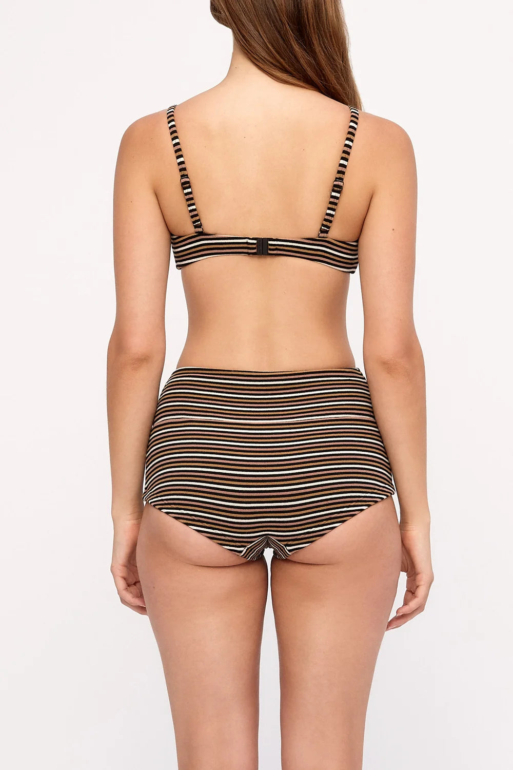 Towelling Bralette | Tan Stripe