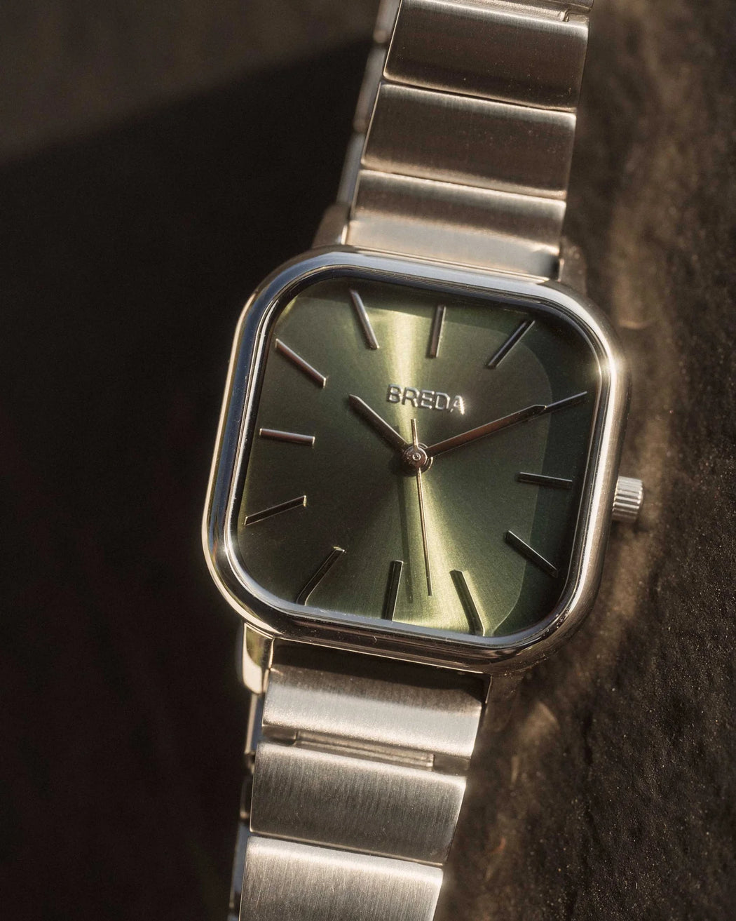 Esther Watch l Silver/Moss