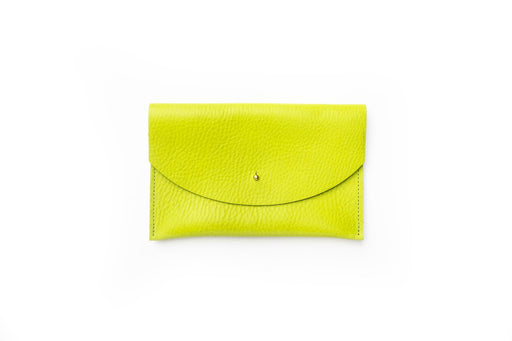 Chartreuse Leather Envelope Pouch