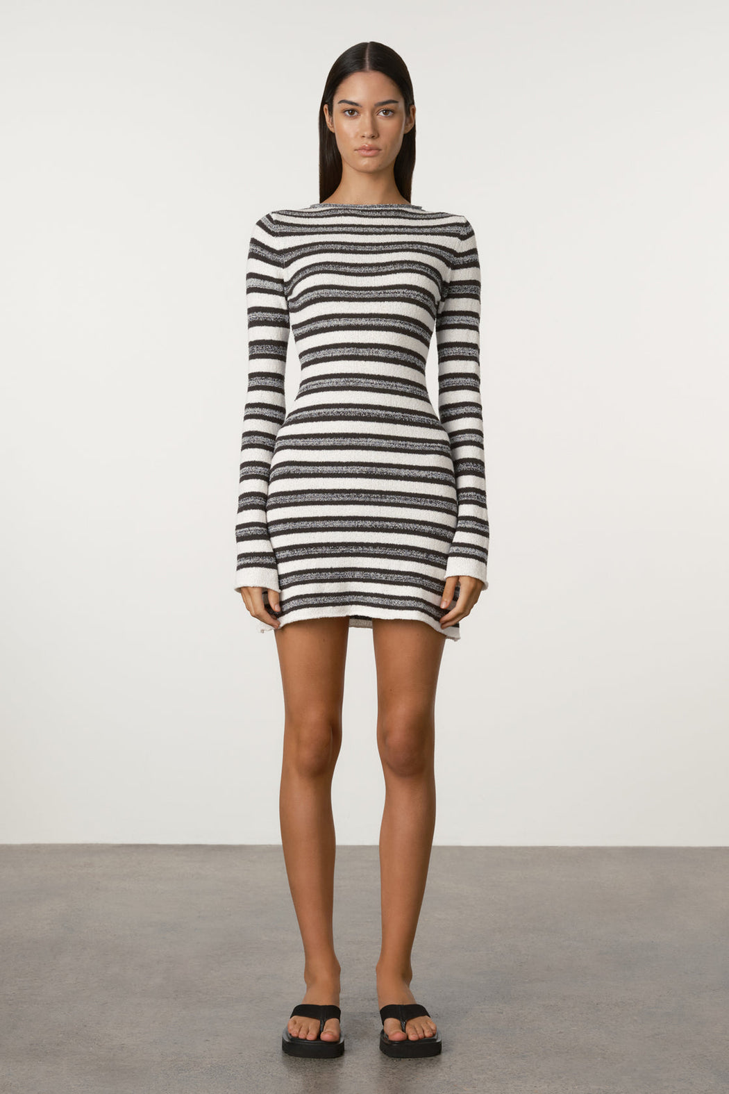 Marle Stripe Texture Knit Mini Dress