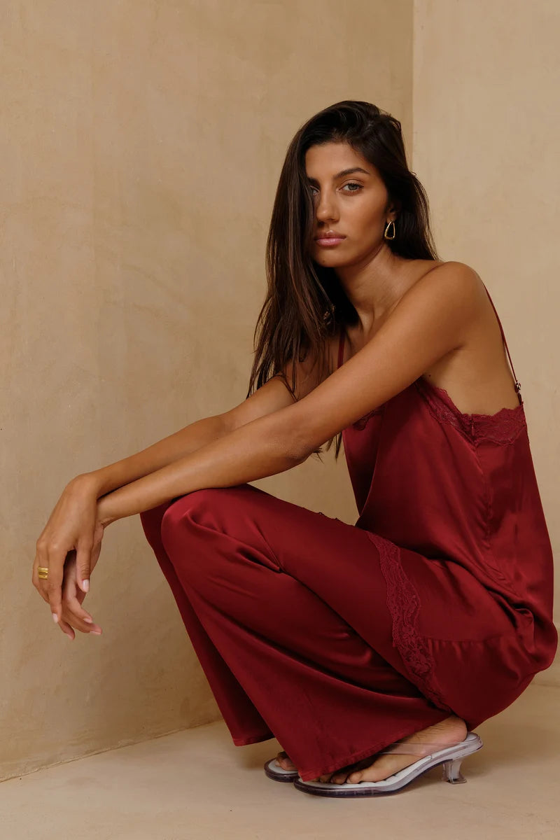 Essentia Pant | Merlot Red