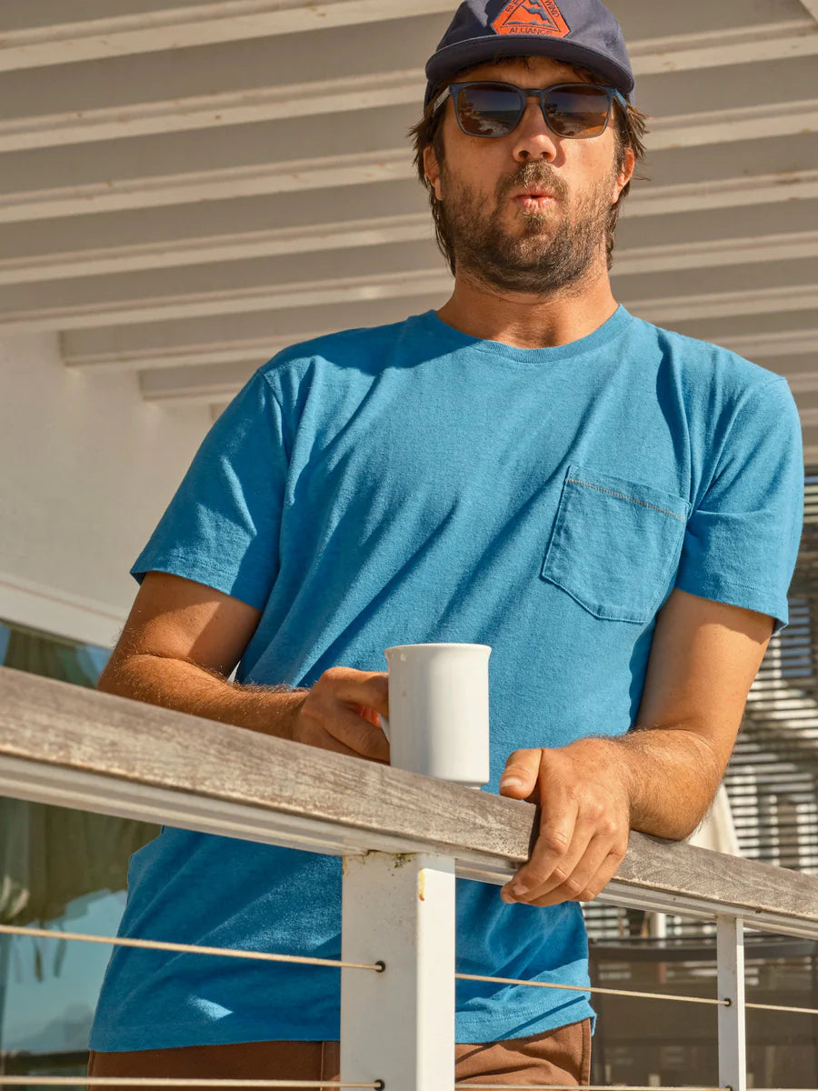 Hemp Pocket Tee | Azure