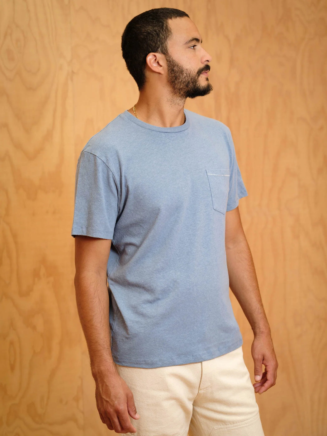 Hemp Pocket Tee | Denim Blue