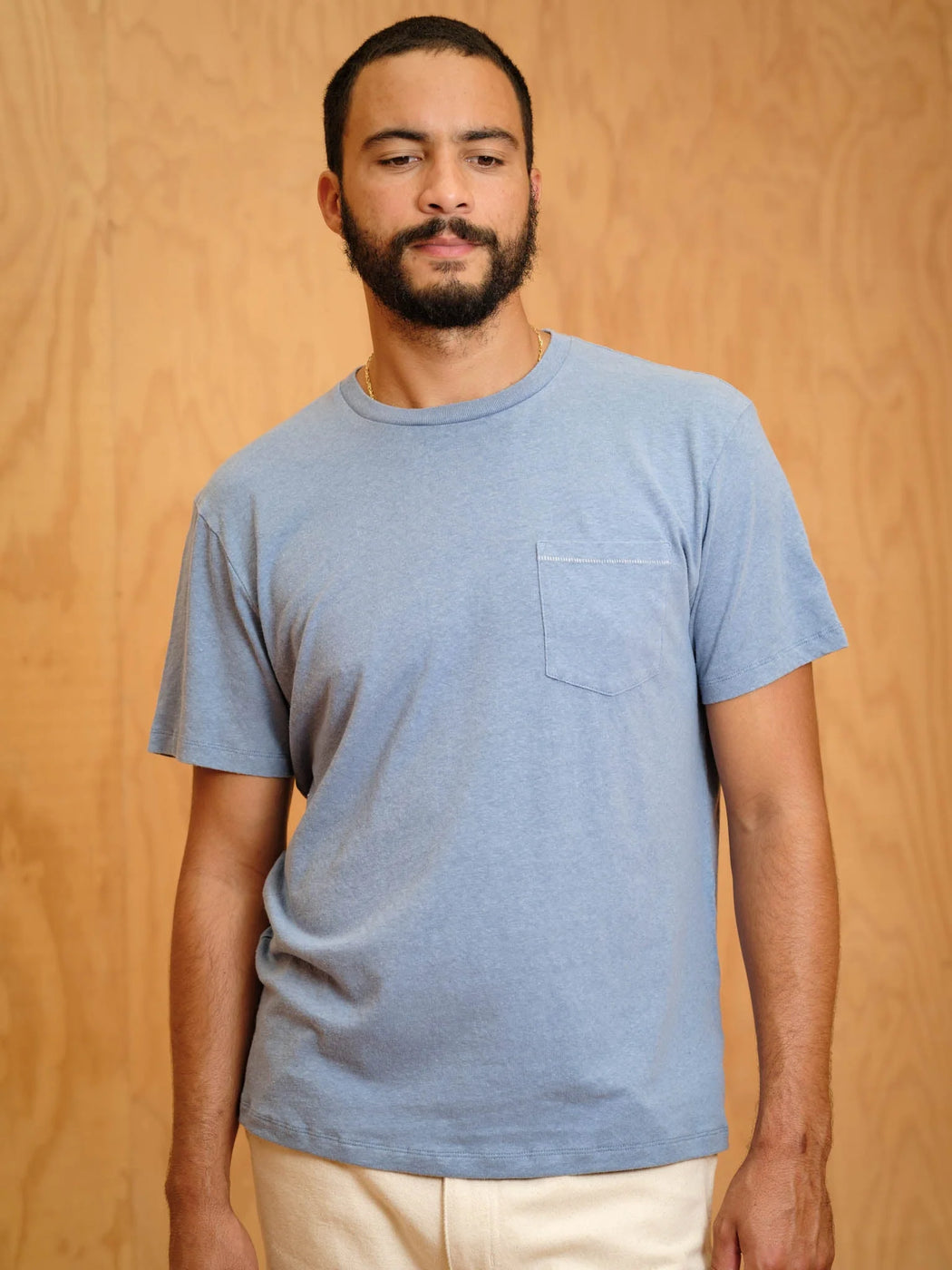 Hemp Pocket Tee | Denim Blue