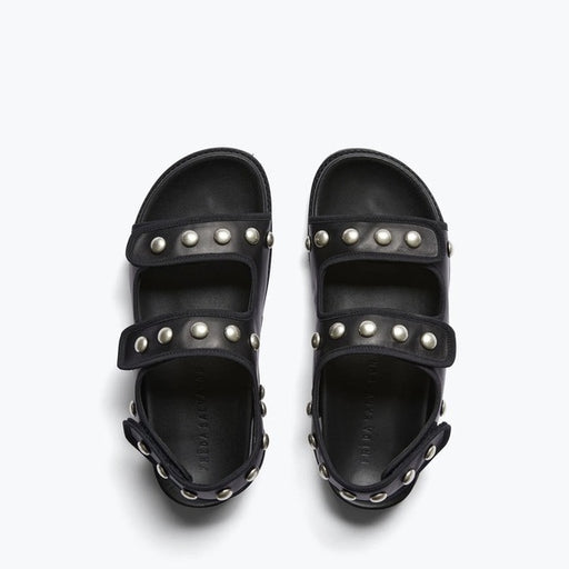 Klara Footbed Sandal with Studs| Black
