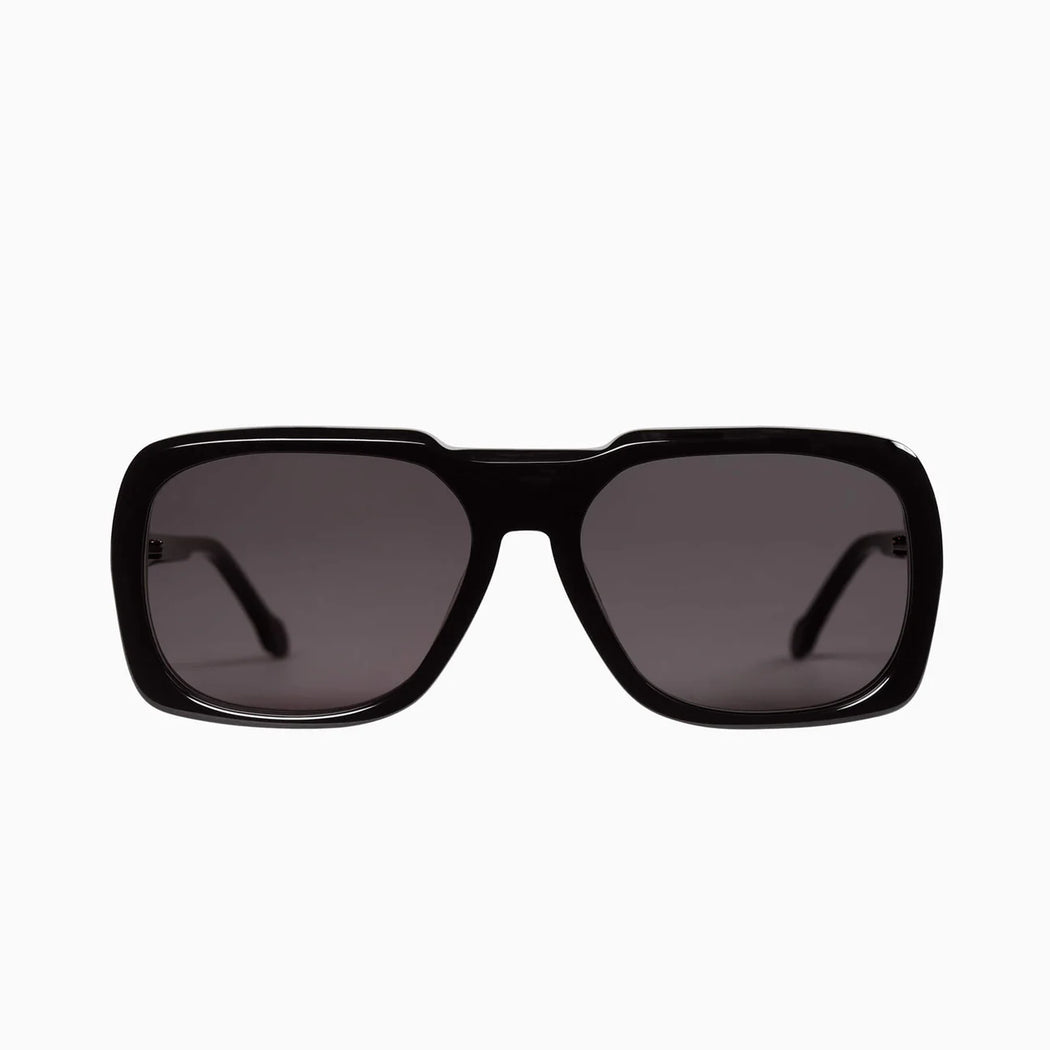 Memoir | Gloss Black w. Silver Metal Trim / Light Brown Lens