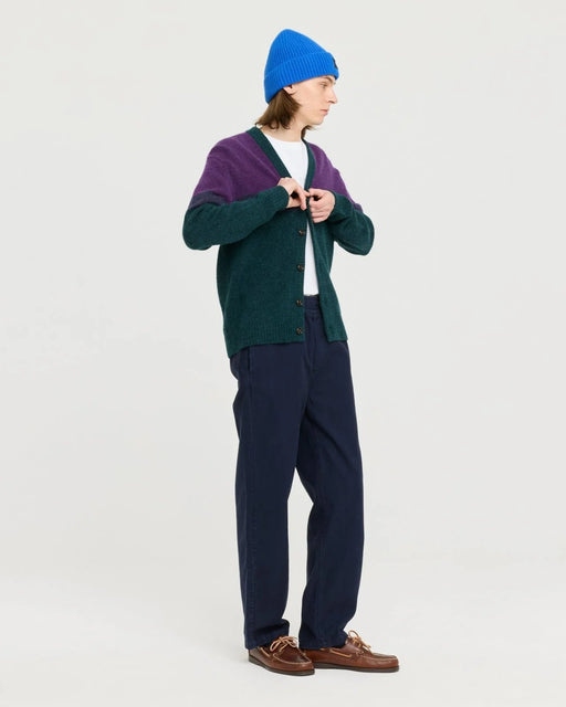 Mural Cardigan | Green on Purple